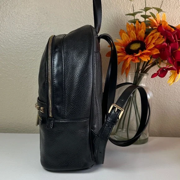 Michael Kors Black Backpack with Gold Accents - Picture 4 of 14